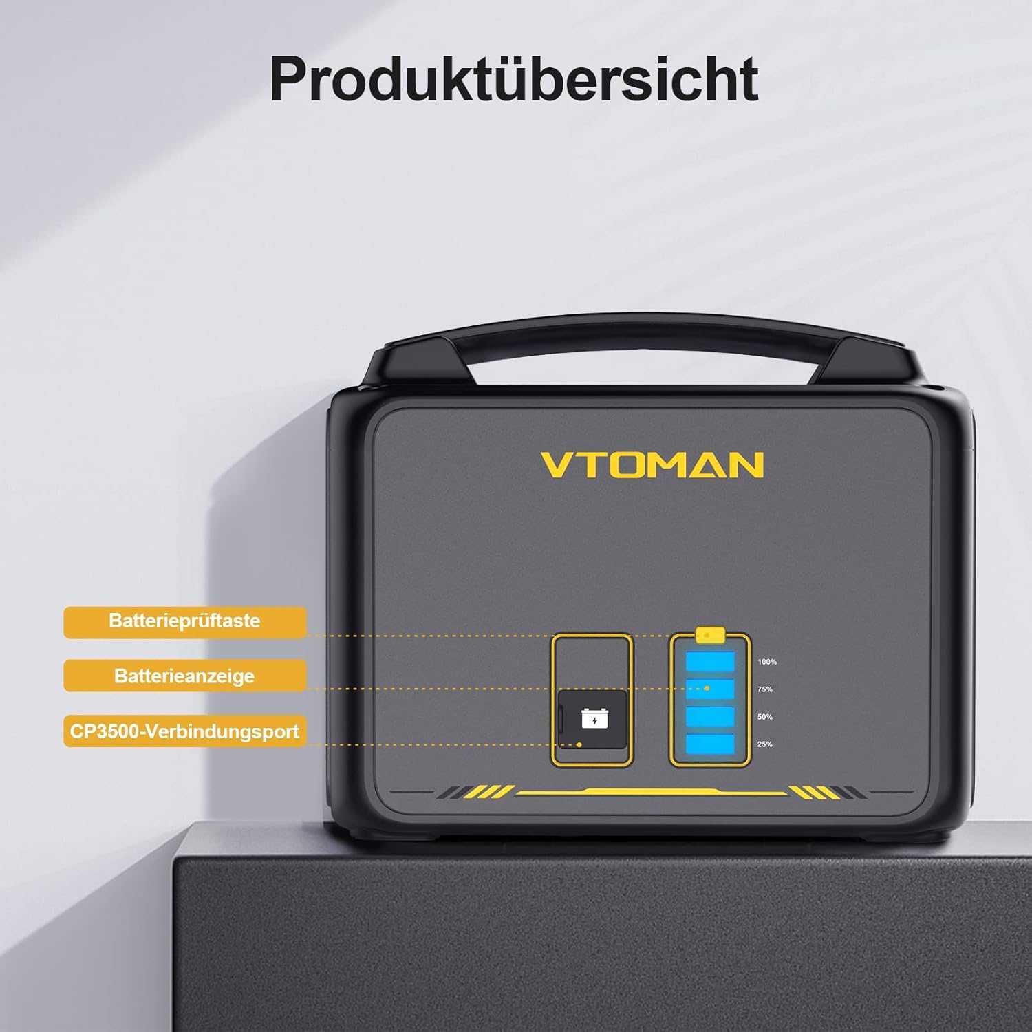 VTOMAN Jump 1500X Zusatzbatterie 1548Wh - LiFePO4 Batterie für Erweiterungs Jump 1500X/Jump 2200 Tragbare PowerStation, für Outdoor Camping, Garten, Wohnmobil, Reisen, Angeln, Notfall,Off-Grid, RV