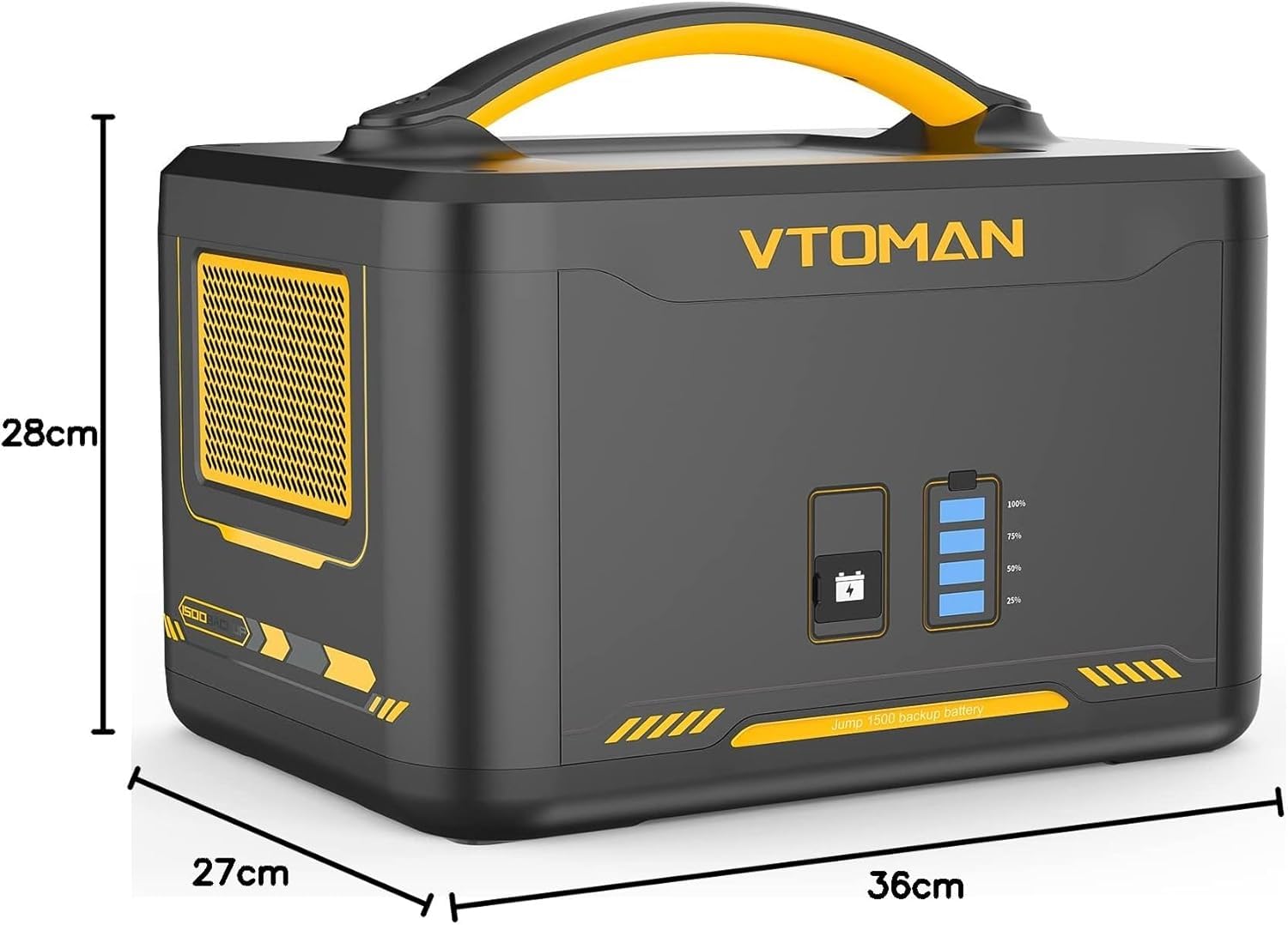 VTOMAN Jump 1500X Zusatzbatterie 1548Wh - LiFePO4 Batterie für Erweiterungs Jump 1500X/Jump 2200 Tragbare PowerStation, für Outdoor Camping, Garten, Wohnmobil, Reisen, Angeln, Notfall,Off-Grid, RV