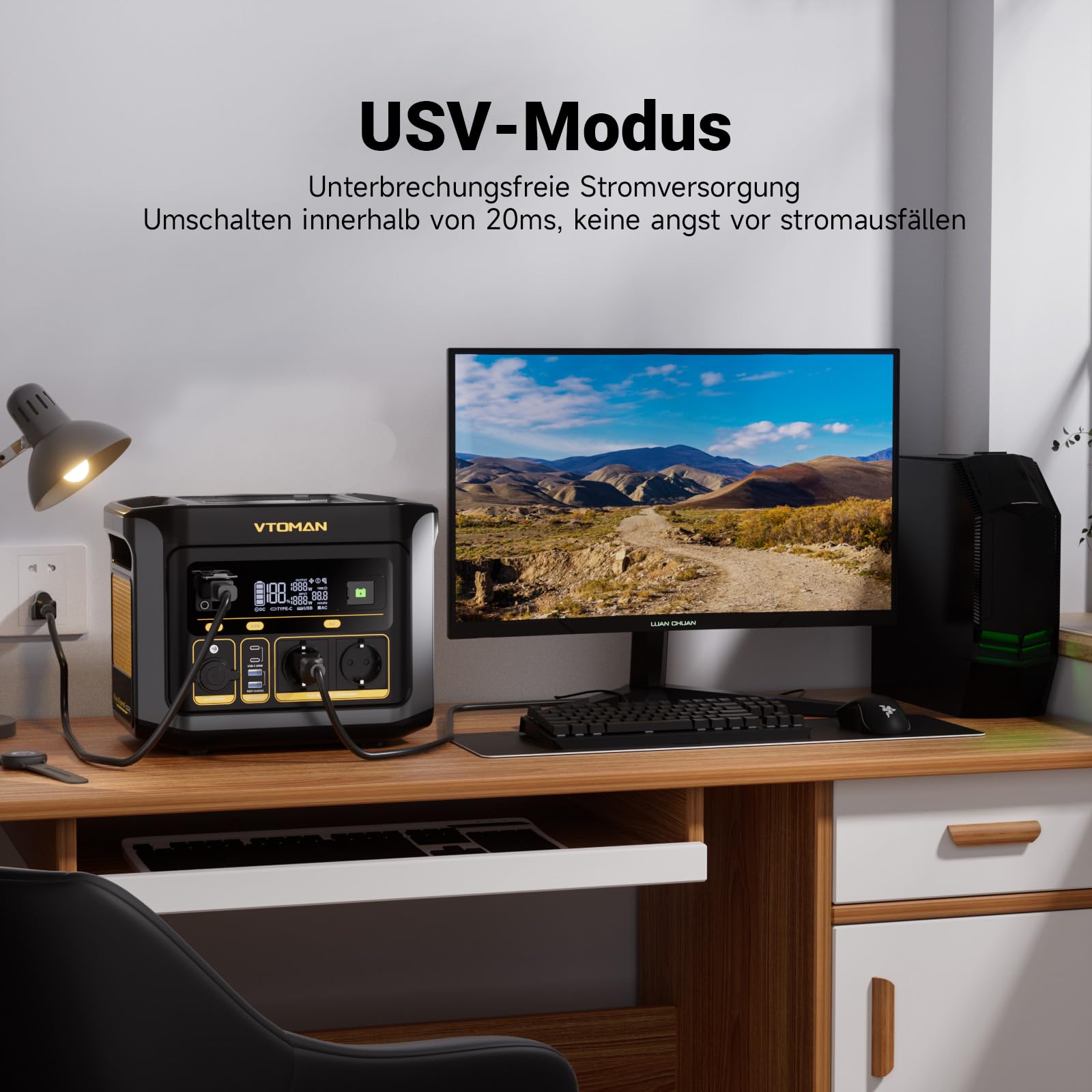 VTOMAN FlashSpeed 600 Tragbare Powerstation mit 110W Solarpanel - 499Wh/600W (Spitze 1200W) Schnellladung Solargenerator LiFePO4 Akku, 100W USB-C 70Min voll aufgeladen für Wohnmobil, Camping, Notfall