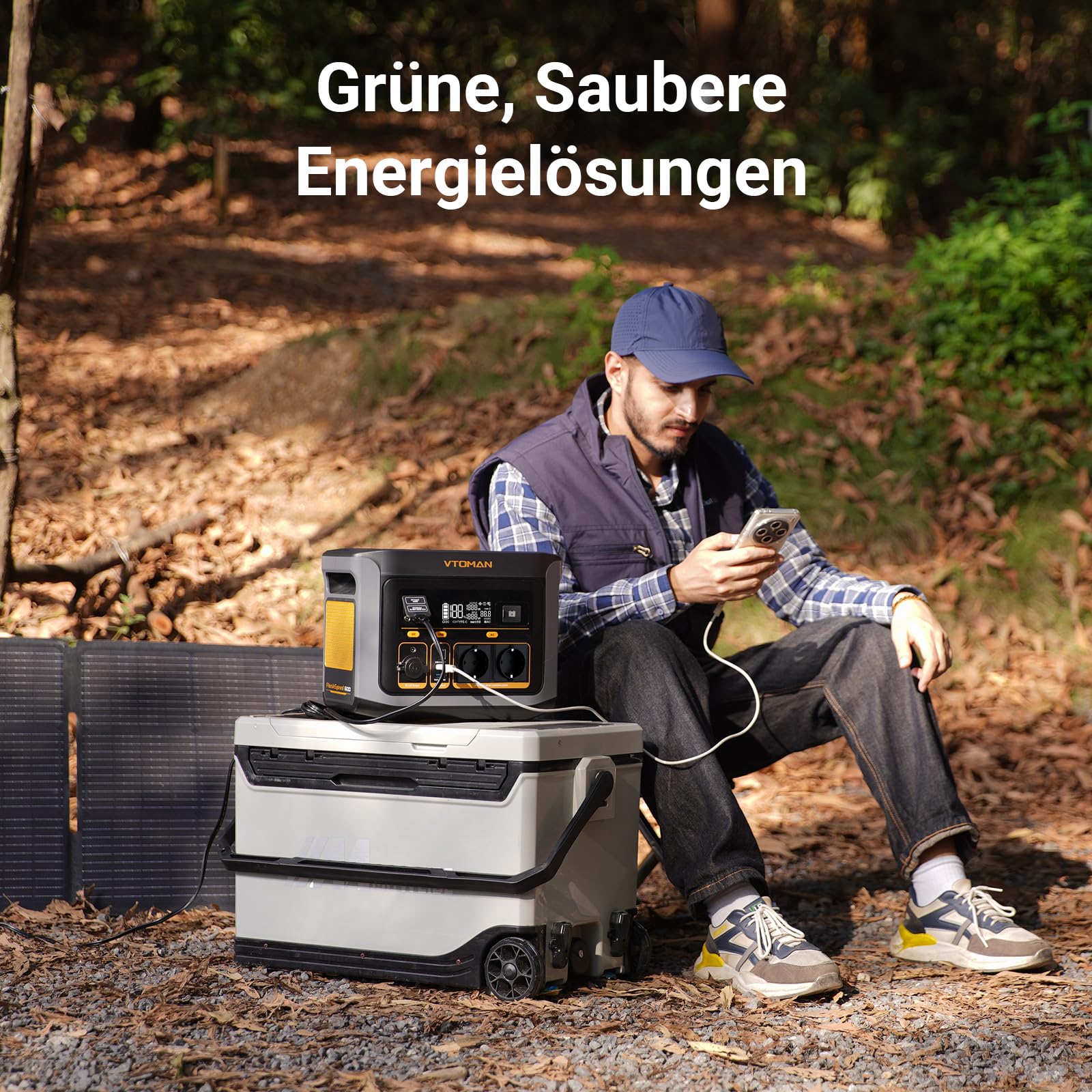VTOMAN FlashSpeed 600 Tragbare Powerstation 600W (Spitze 1200W) - 499Wh Solargenerator LiFePO4 Stromgenerator Mobile Stromspeicher, 100W USB-C, 60 Min Schnellladung 0-80% für Camping, Angeln,Wohnmobil